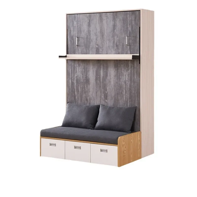 Function Invisible bed Hardware accessories with bookshelf, small apartment backrest turning bed