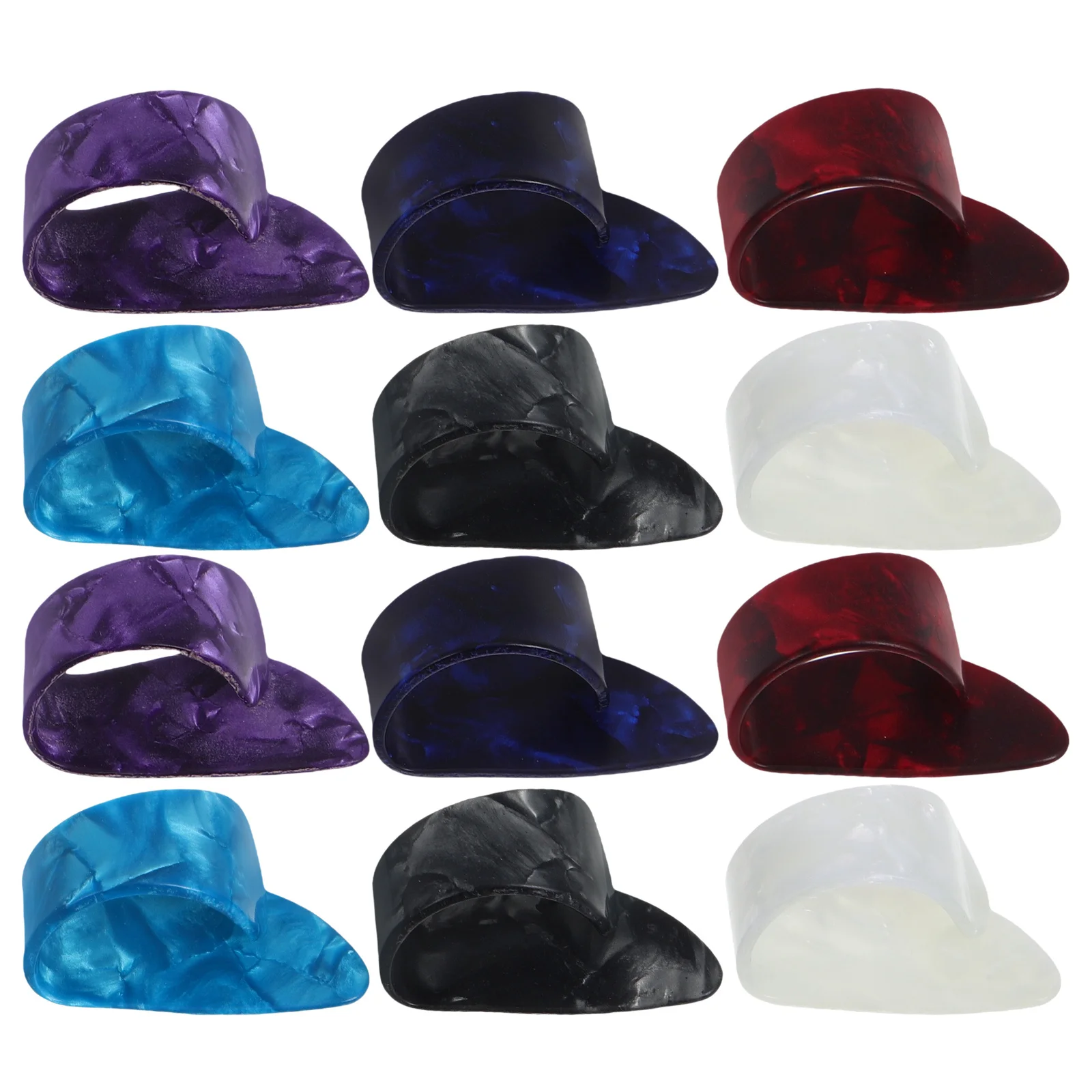 

12Pcs Flat and Thumb Guitar Picks Celluloid String Instrument Plectrums for Acoustic Guitar Ukulele Banjo Harp Bass Precision