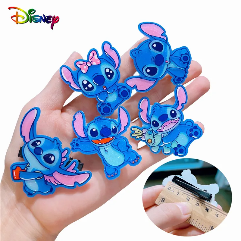 1/5 adet Disney Anime Lilo ve dikiş saç bantları Kawaii dikiş firkete karikatür lastik bant saç accessogirl kız hediyeler oyuncak