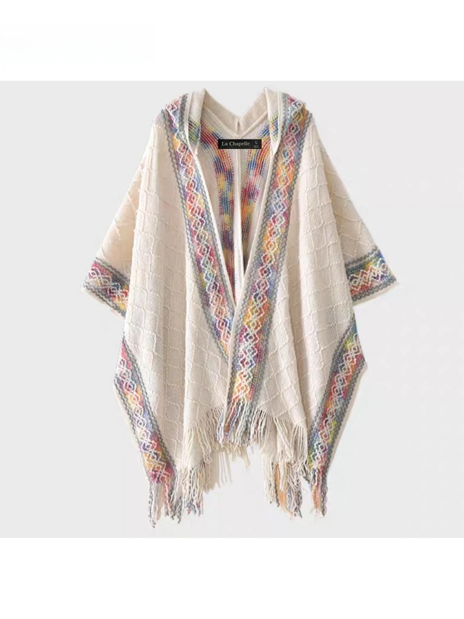 

La Chapelle Women's Hooded Cloak Ethnic Sle Travel oulder awl Air Conditioned Room Outerwear Spring Summer Autumn