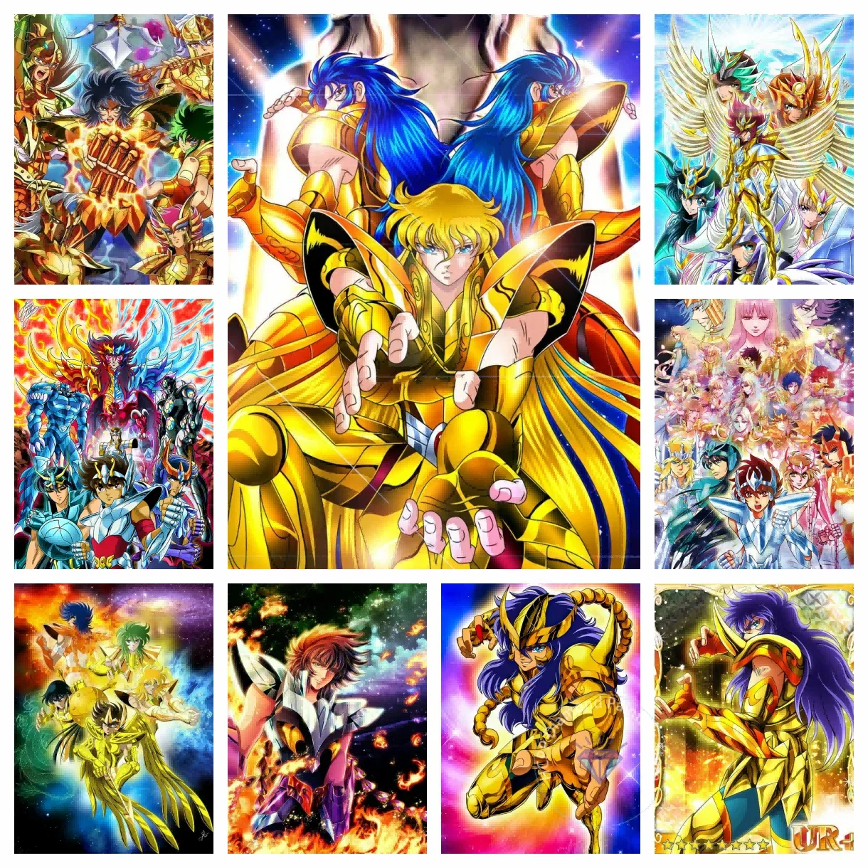 1pc frameless S-Saint-Seiya Diamond Painting Kit 5D DIY Diamond Embroidery Cross Handmade Art Japanese Manga Children's Gift Hom