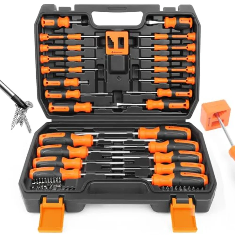 

86-Piece Magnetic Screwdrivers Set with Case Includs Slotted Phillips Hex Pozidriv Torx and Precision Screwdriver Set Magnetize