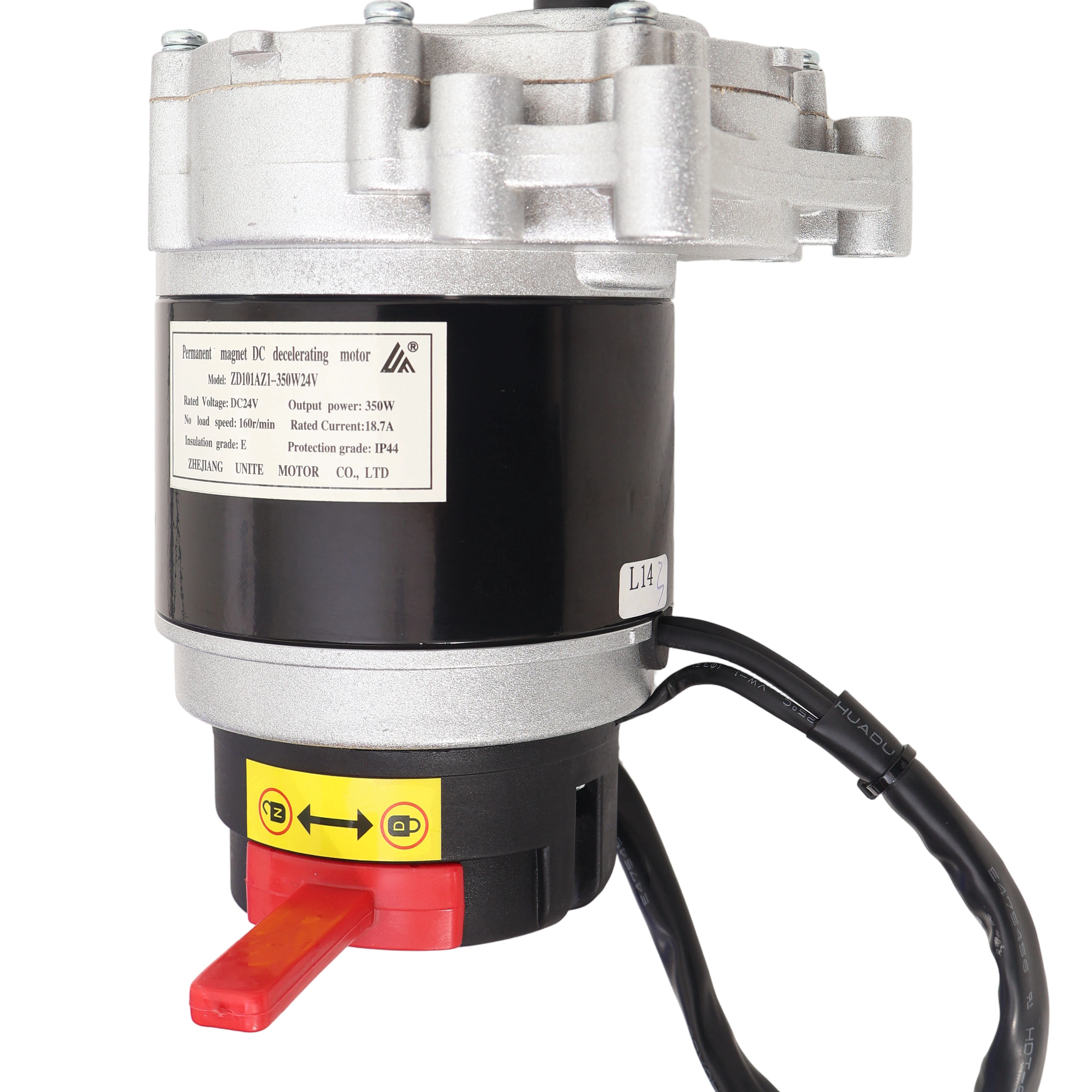 24V 350W 160RPM Brushed DC Gear Motor With UNITE Flange & Electromagnetic Brake For Wheelchair Drive DJL00081322