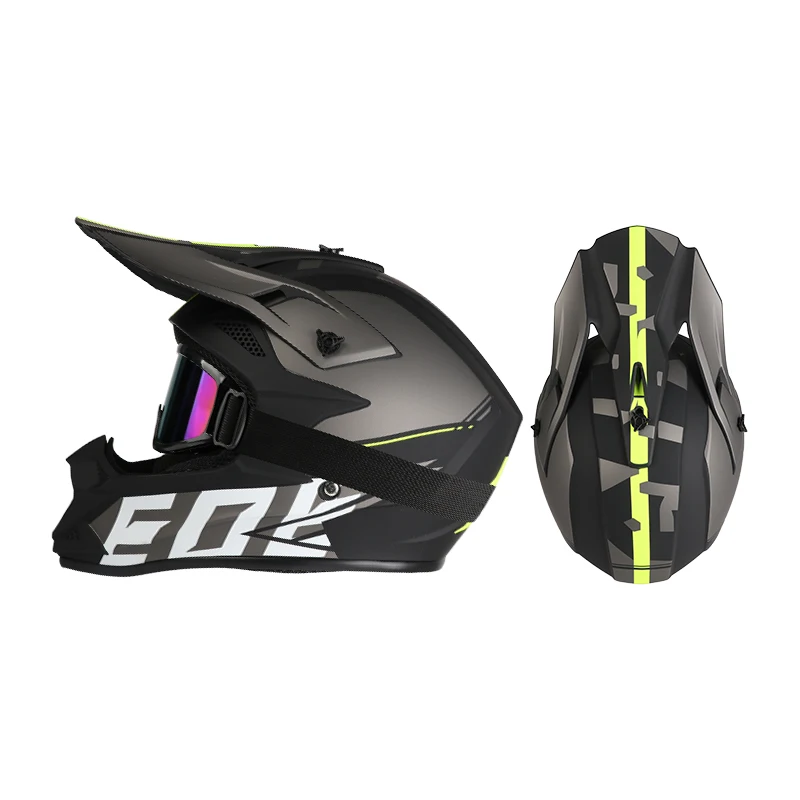 Offroad-Motorradhelm Rally Downhill Vollhelm mit Schutzbrille Geeignet für Alle Jahreszeiten für Männer Frauen und Kinder