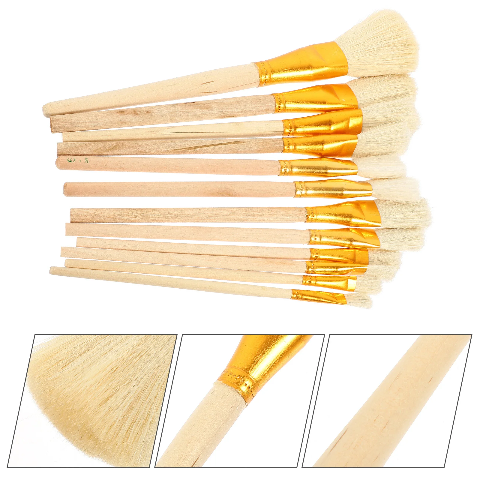 

12 pcs Paint Brushes Set Wool Alloy Wood Handle For Acrylic Watercolor Oil Painting Professional Artist Craft Brush Kit