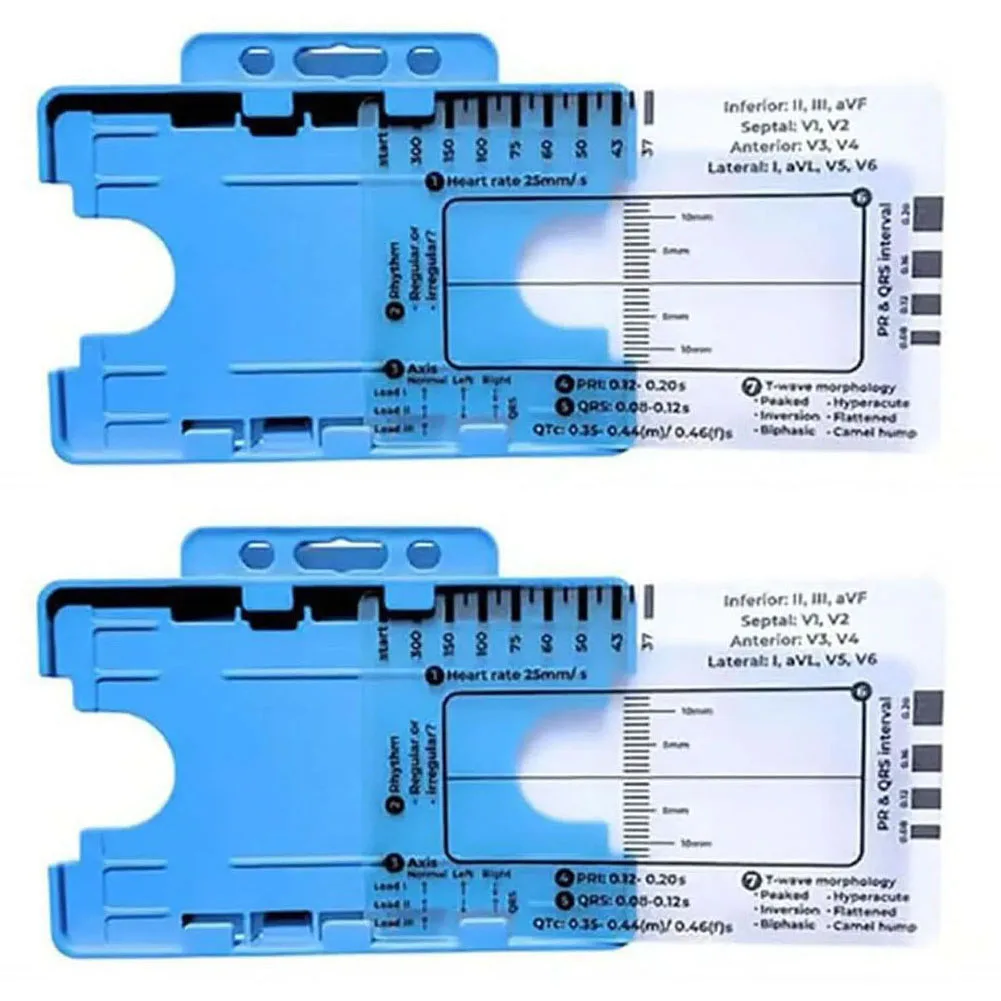 Ecg 7 Step Ruler Card Scale Interpretation Observation Portable With Card Holder Measurement Tool Ruler Evaluation Tool Parts