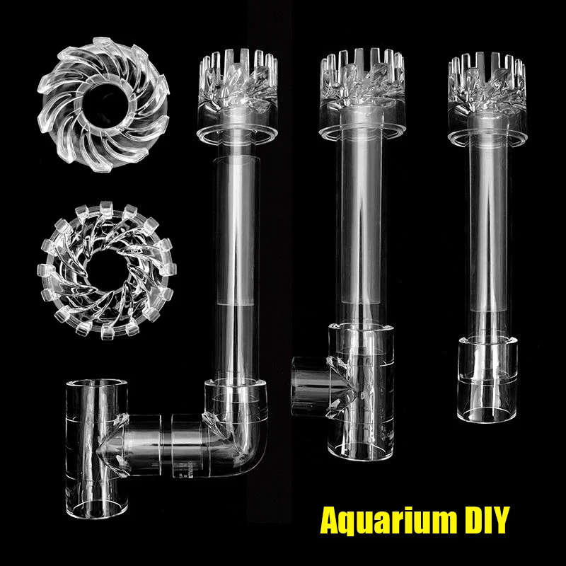 Aquarium Skimmer Acrylic Lily Pipe Spin Surface Inflow Outflow Water Plant Tank Filter Cleaning Fish Tank Accessories