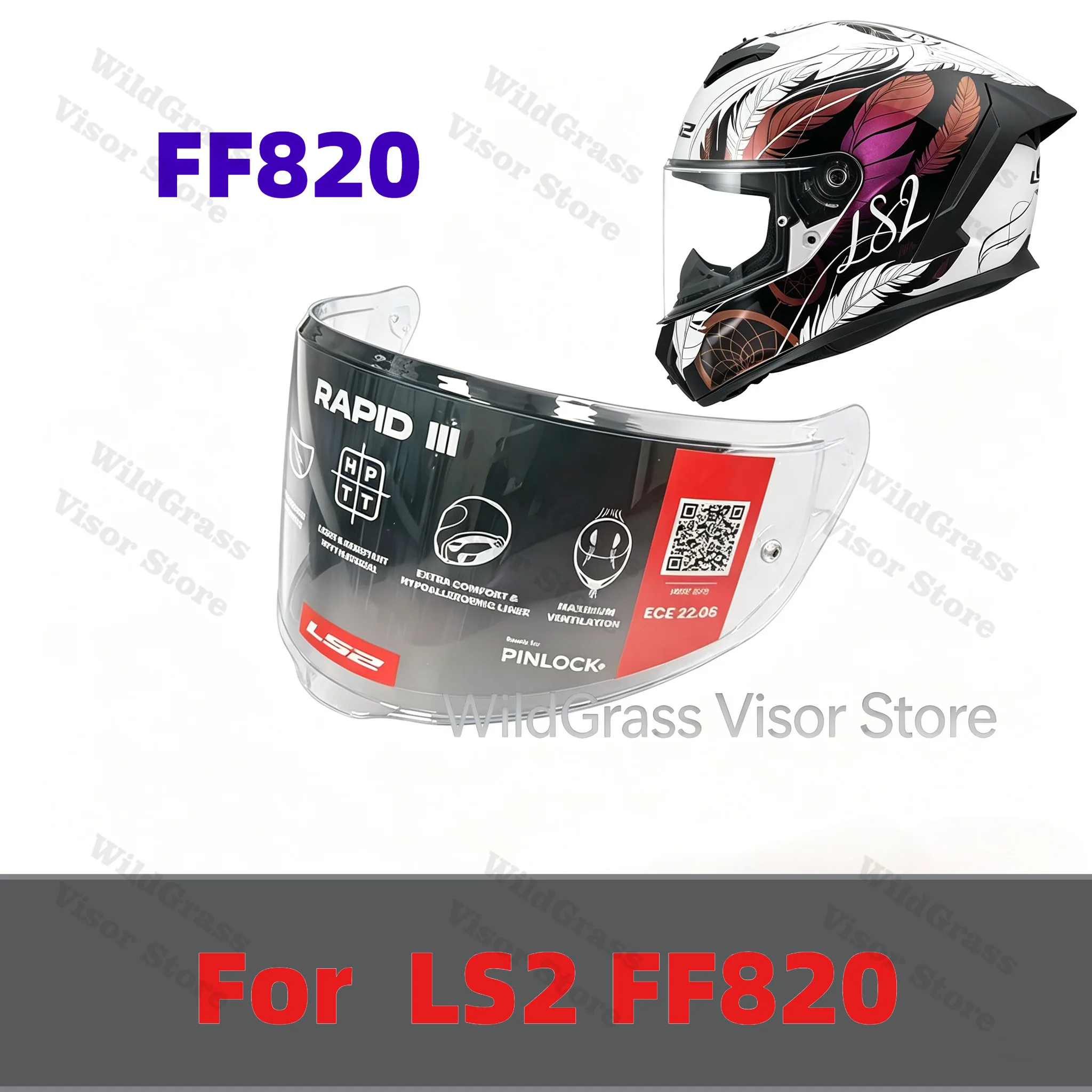 Motorcycle Helmet Visor Fit LS2 FF820 RAPID III Black Wind Shield Rear Spoiler Replacement Parts