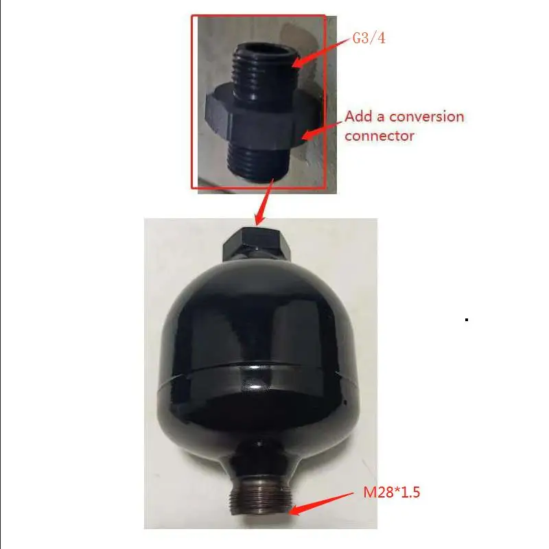 Высококачественный гидравлический аккумулятор диафрагмы для прокачки азота GXQ-A-2.8L/330-Y M28*1.5 внешняя резьба G3/4