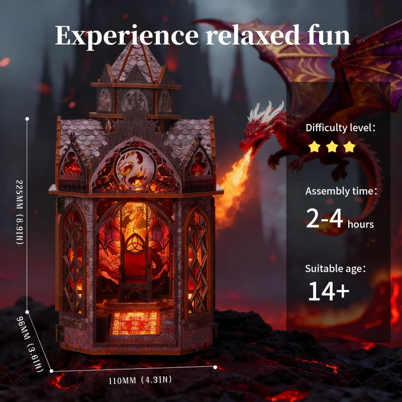 لتقوم بها بنفسك كتاب الزاوية عدة بيت الدمية الخشبية ثلاثية الأبعاد لغز الجمعية لعبة المنزل Bookend رف الكتب إدراج اللعب لدمية هدية الكريسماس #6