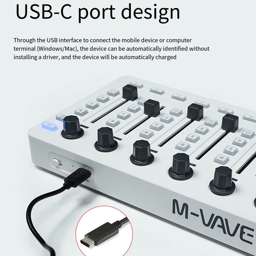 BT Connection Wireless MIDI Controller USB-C Interface Wireless Mixing Console Software Control Portable SMC-MIXER