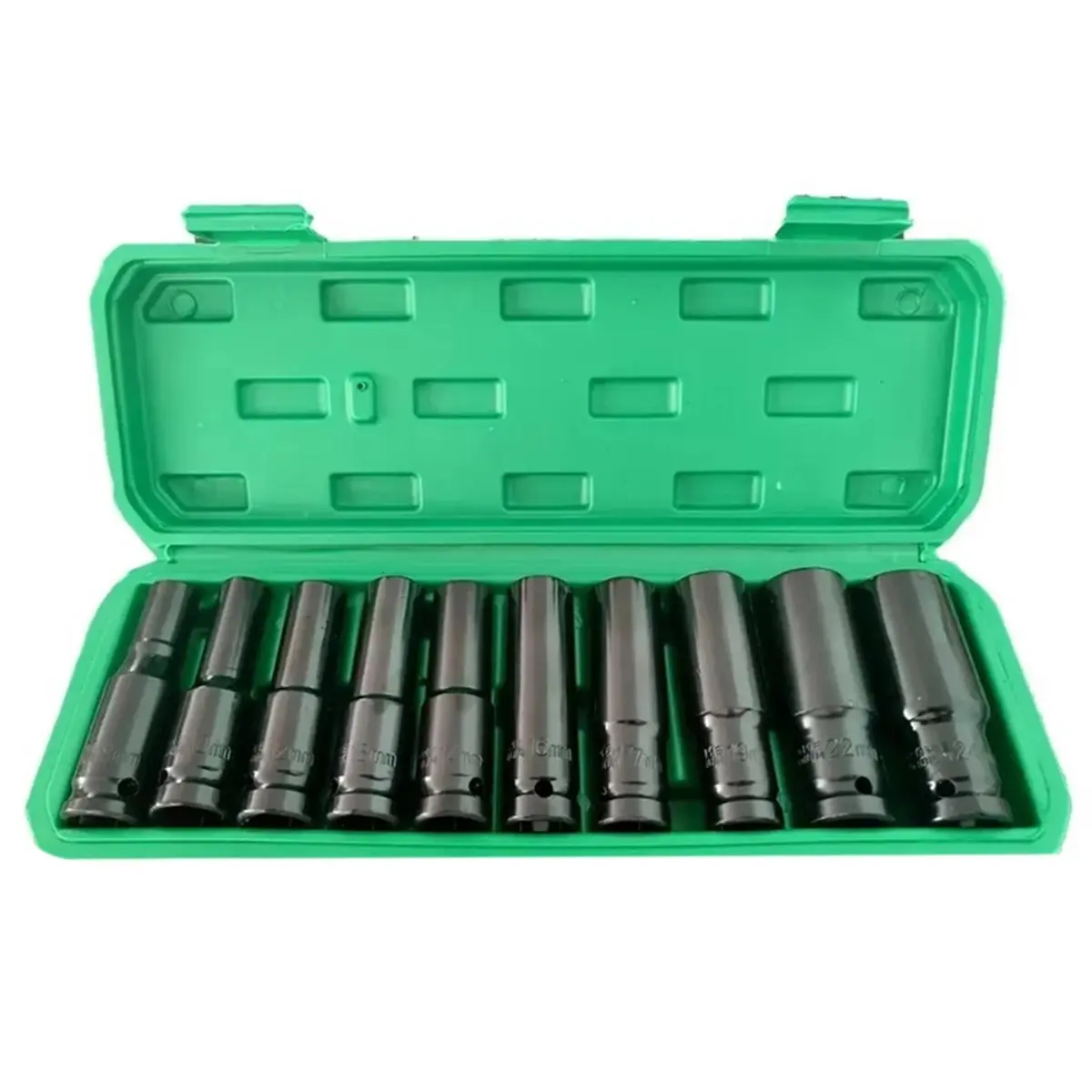 【2026 TOP Global】Heavy Duty 10 Pcs 1/2 Inch Drive Metric Deep Impact Socket Set Universal Robust for Pneumatic Air Repair Tools