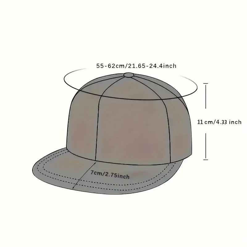 American Flat-brimmed Baseball Cap for Men in Summer, New Style, Large Head Circumference, Enlarged and Deepened Brim, Makes Fac