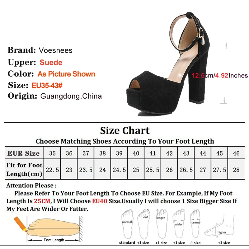 غطاء كعب الصنادل النساء حجم كبير الصيف اللمحة تو عالية الكعب 12.5 سنتيمتر الإناث منصة الجلد المدبوغ الكاحل حزام نموذج عرض الصنادل الأسود