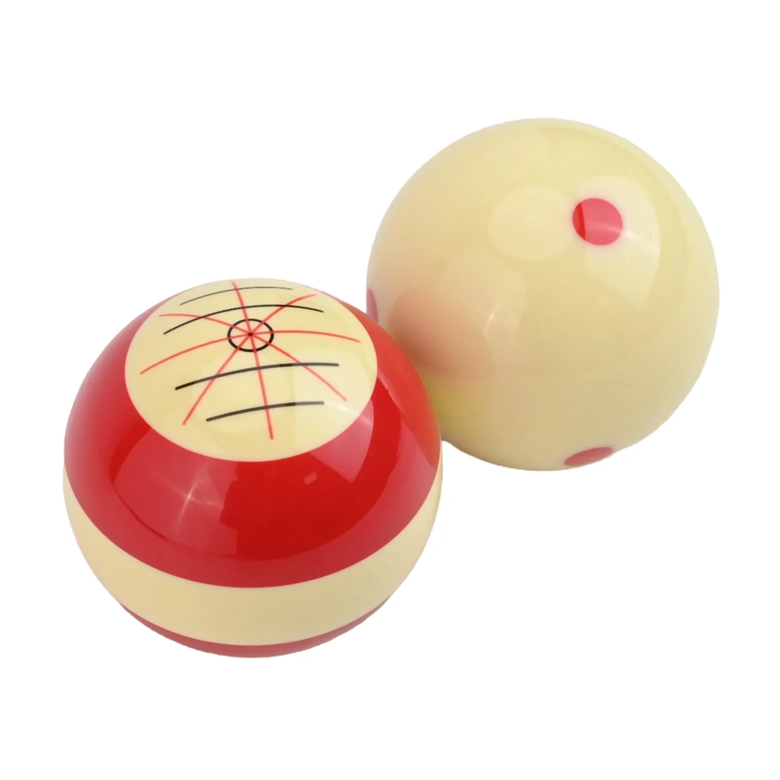 

2Pcs Billiards Training Cue Ball Pool Training Ball 57.2mm/2.3in Ball With Dots For Beginner For Snooker Billiard Tyro Train