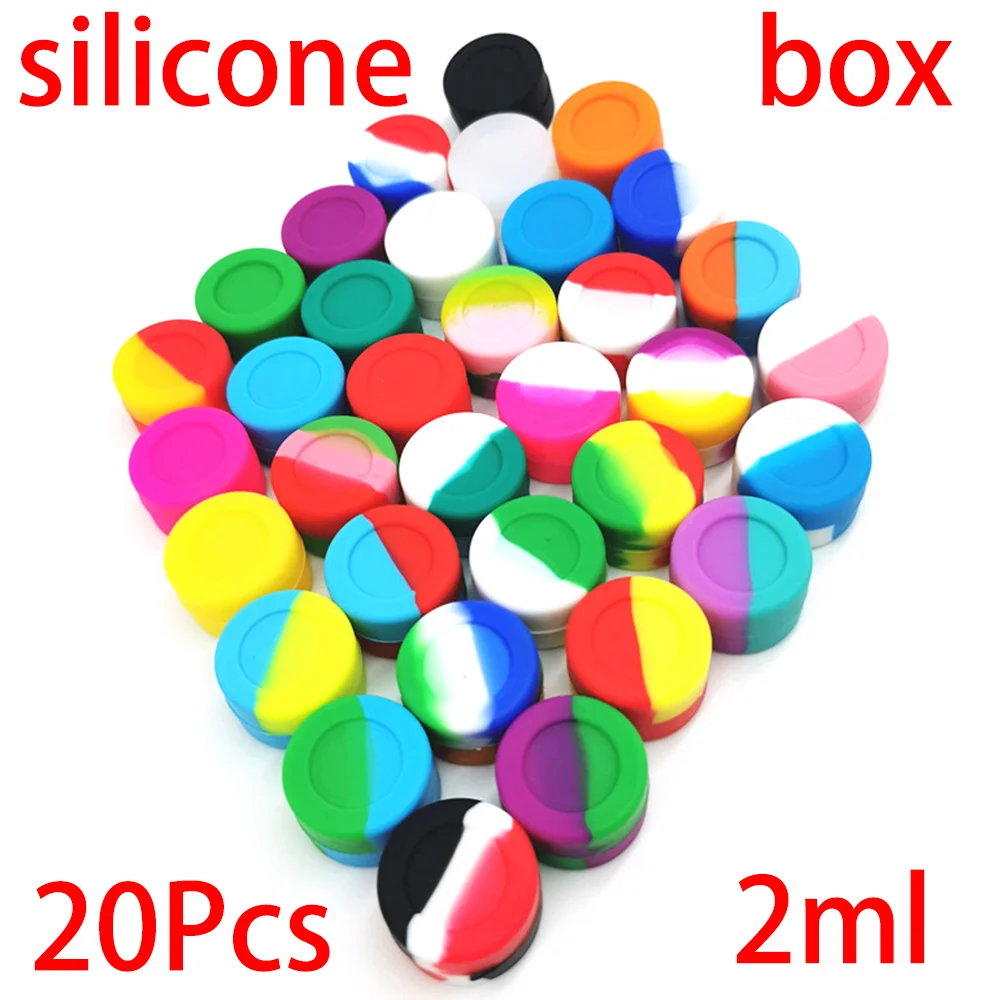 20PCS Silicone Container 2ML Non Stick Storage Box Color Mixing Tank Oil Wax Concentrate Box