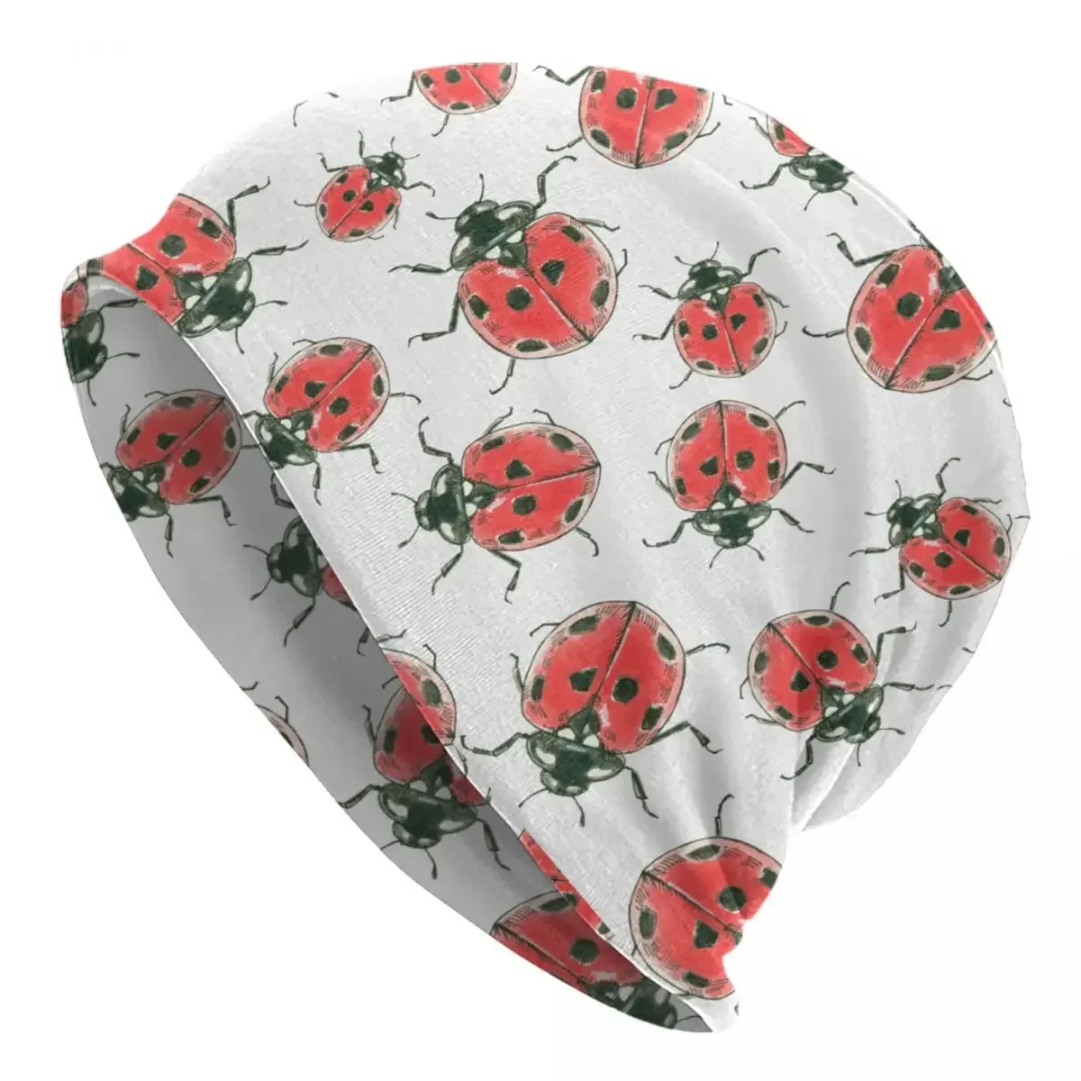 

Cute Little Watercolor Ladybugs Cartoon Bonnet Hat Knitted Hat Casual Outdoor Skullies Beanies Hat Men Summer Multifunction Cap