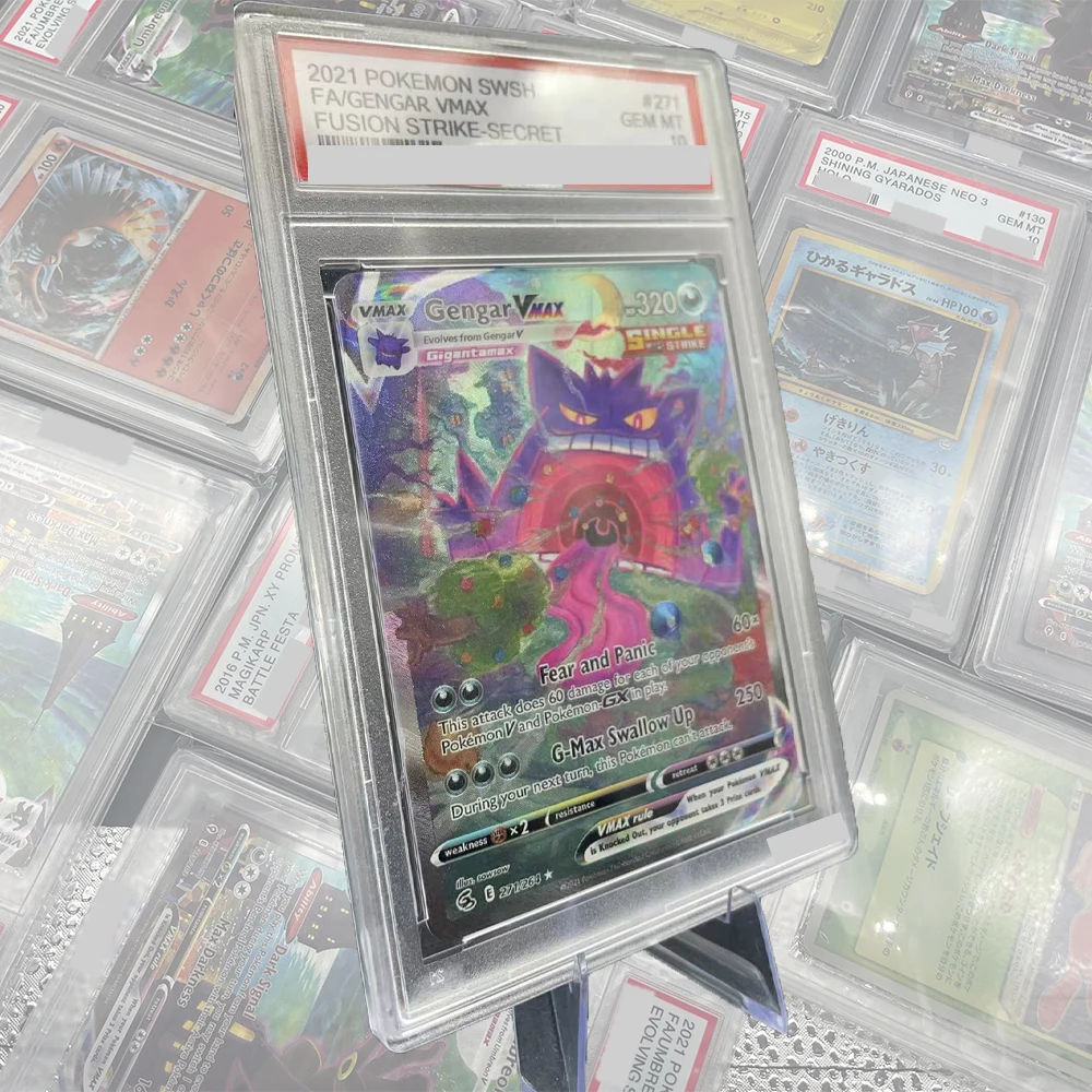 DIY Proxy PTCG Collection Card Gengar Vmax 2021 PTCG Graded Card Swsh Fusion Strike Secret #271/264 GEM MT 10 Holographic Label