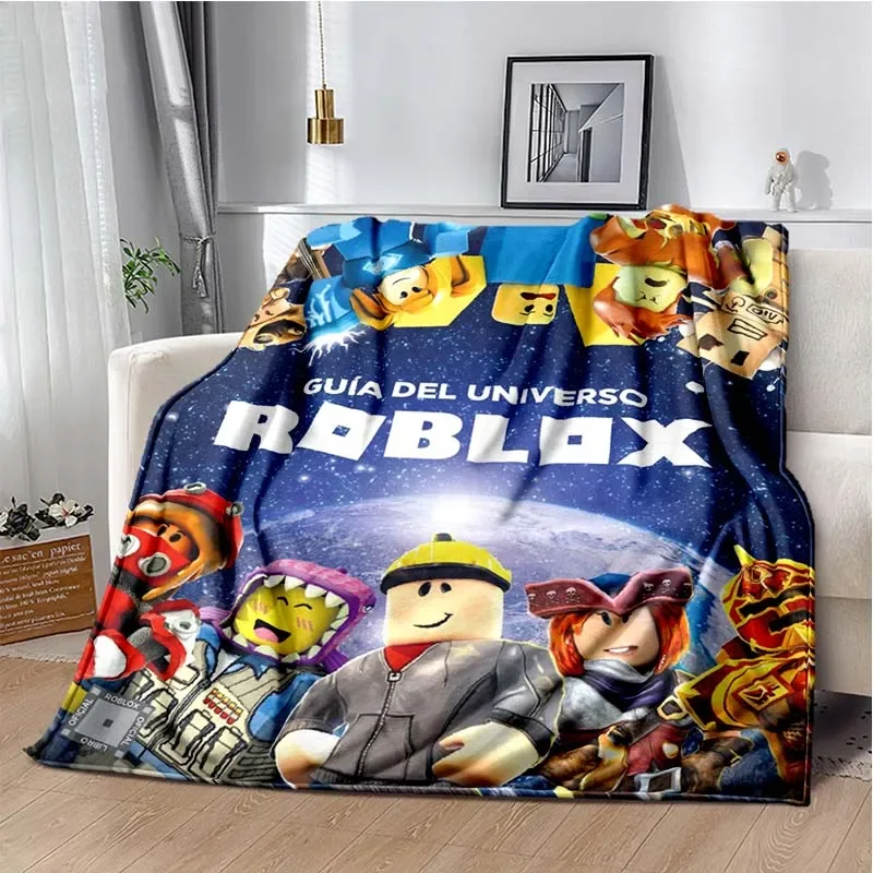 R-Robloxes Game Flannel Throw Blanket Games Factory Blanket for Sofa Office Warm Bedroom Quilt