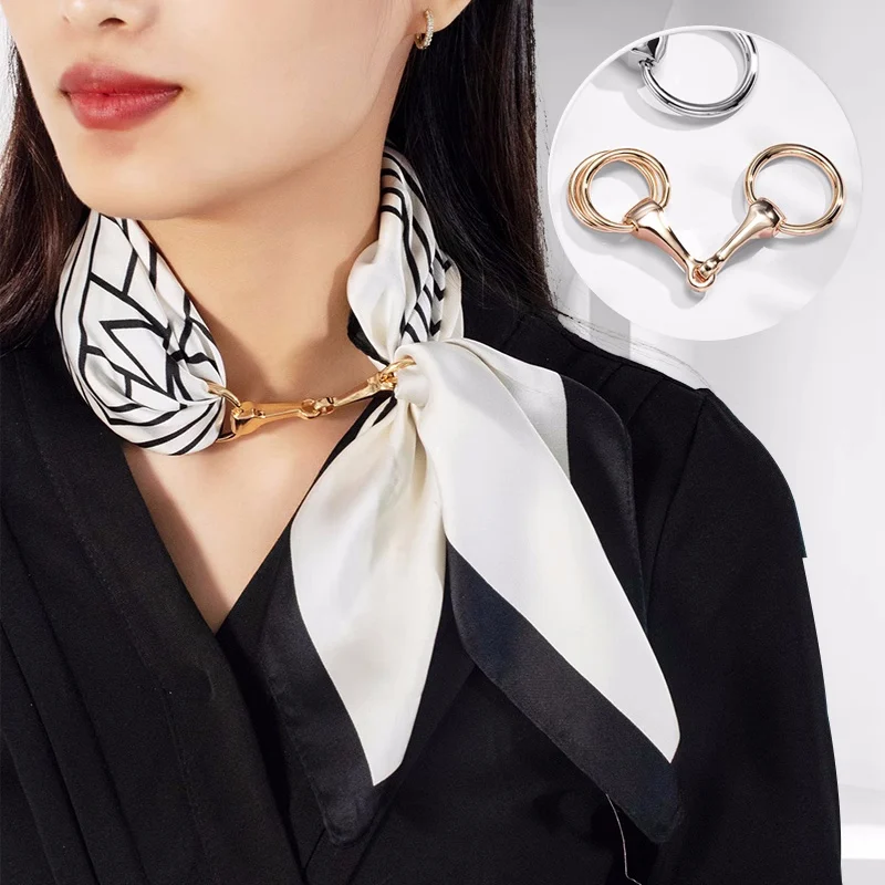 Women Shawl Ring Clip Scarves Buckle Crystal Brooches Crystal Silk Scarf Buckle Fashion Jewelry Female Clothing Accesories Gift