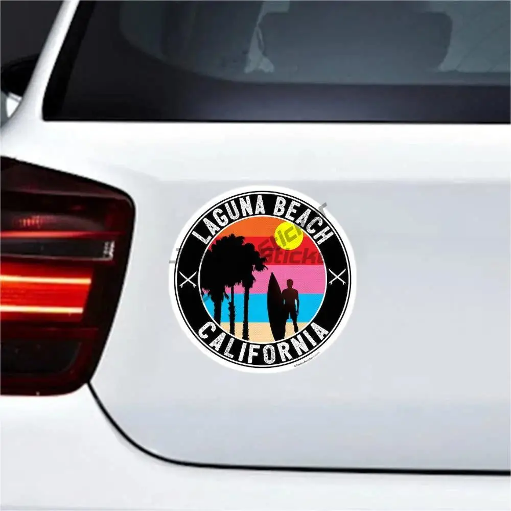 Laguna Beach California Decal Sticker Los Angeles Pacific Ocean Surfing Products Trunk Box Accesories Water Bottle Cart Decal