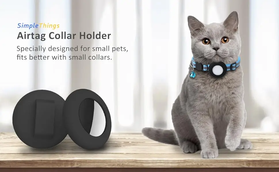 Airtag-Katzenhalsbandhalter, kleiner AirTag-Katzenhalsbandhalter, Silikonhülle für Katzen-, Hunde- und Haustierhalsbänder, Geschirrschlaufe – Detail 3