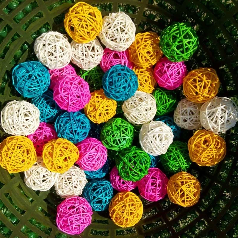 10pcs Parrot Chewing Toy Ball Primary Color Pet Bird Training Interactive Toy Bird Cage Decoration Bird Supplies