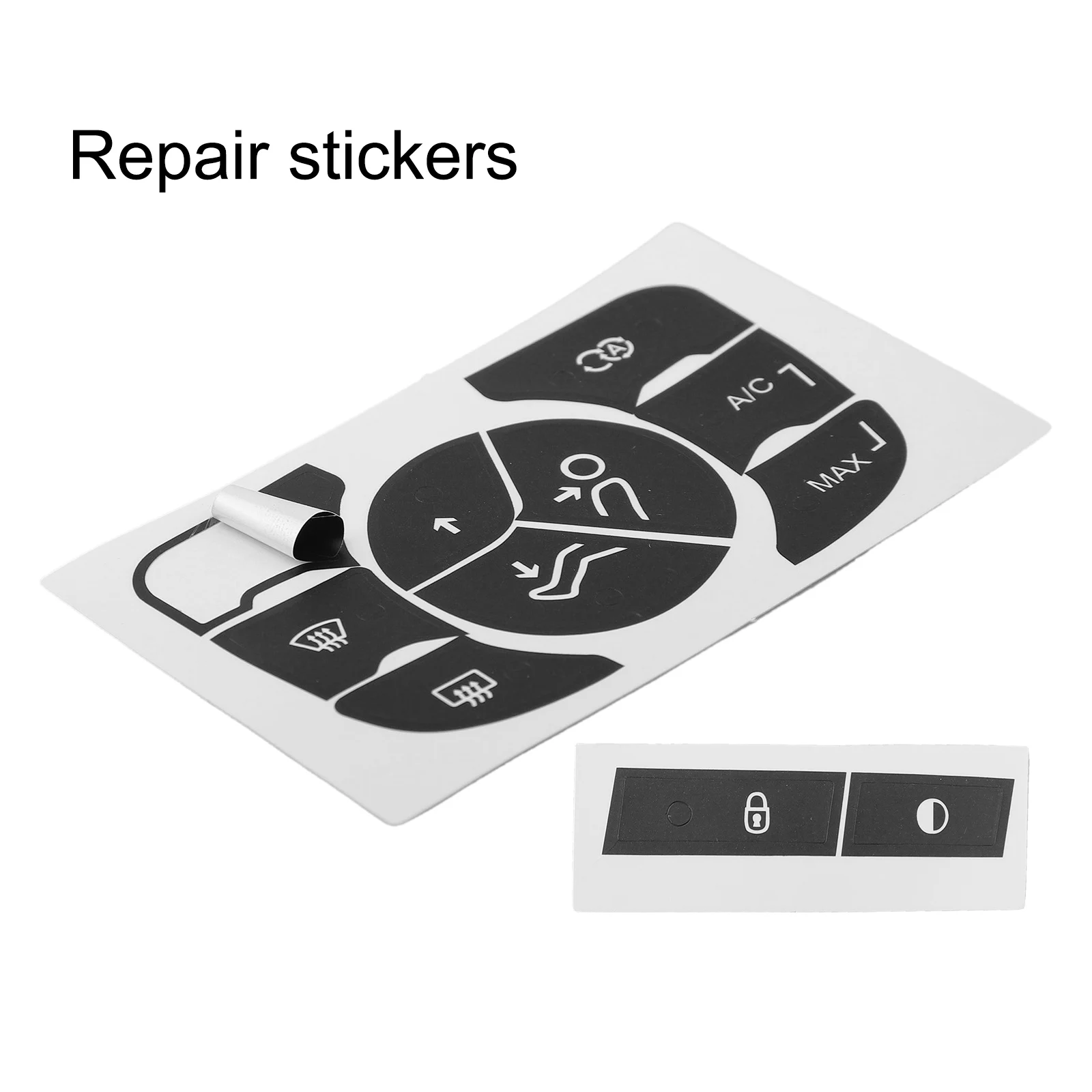 A/C Button Stickers A/C Control Button Repair Car Interior Repair High Grade Vinyl High Quality Material Push Button Type