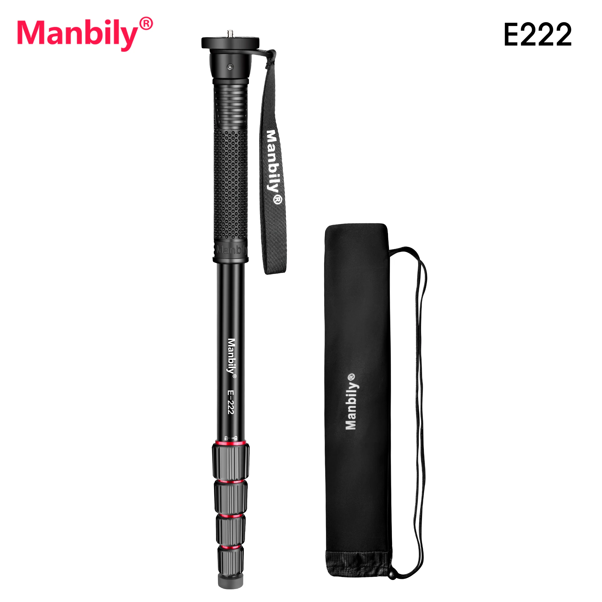 Manbily Camera Monopod Lightweight Professional E222 Aluminium Tripod For Canon Sony Camera Video Camcorder Photography Bracket