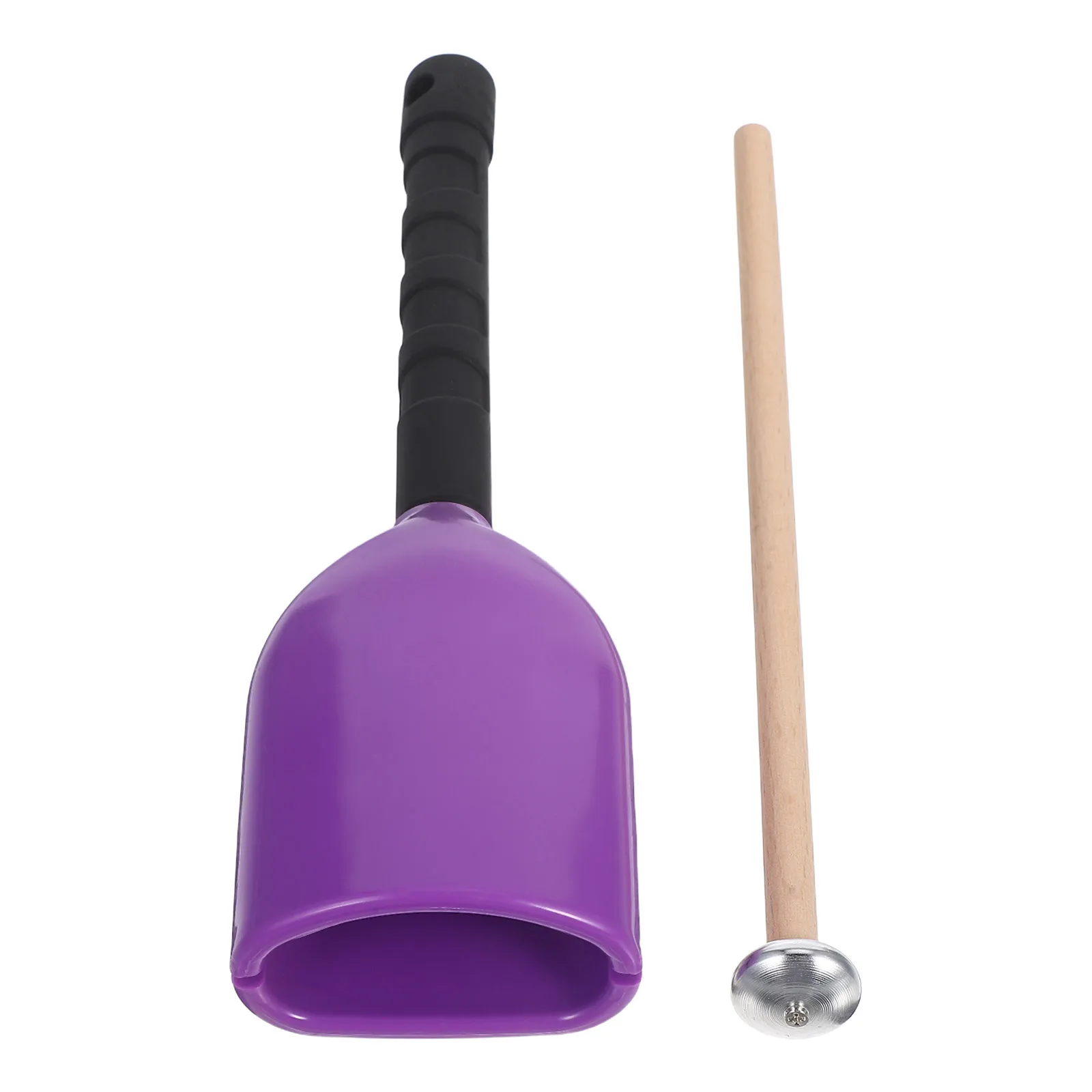 

Long Handle Handheld Cowbell Purple Plastic Durable Lightweight Easy Hold Comfortable Play Beginner Professional Use School