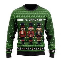 Cute Nutcracker 3D Printed Ugly Christmas Sweater For Women Clothes Casual Man Streetwear Female Y2k Sweatshirts Crewneck Tops