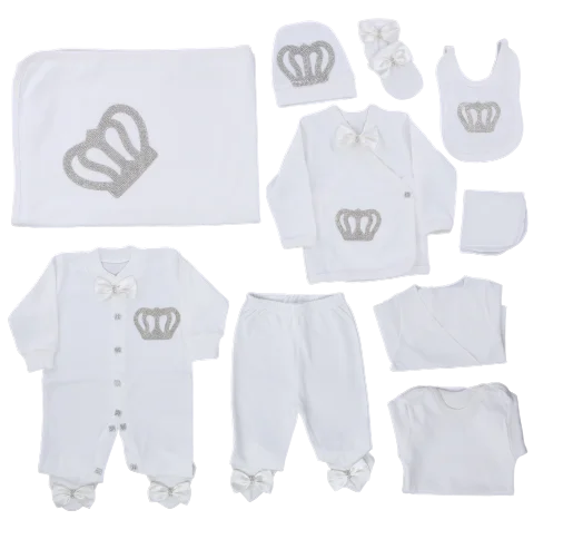 10 Pieces 100% Knitted Fabric Long Sleeve Bubble Clothing High Quality Cotton White Newborn Clothes 0-3 Months Romper Set