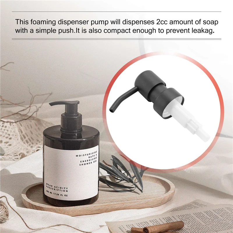 

Сменный насос дозатора мыла ABGR, 4 шт., нержавеющая сталь, с черными насосами с металлическим покрытием, подходит для стандартного 8 унций/16 унций Boston