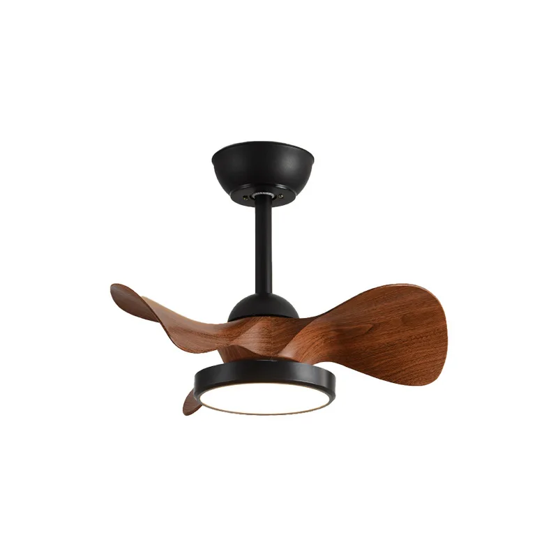 

Medieval solid wood silent dining room fan light American retro walnut color bedroom study ceiling fan light