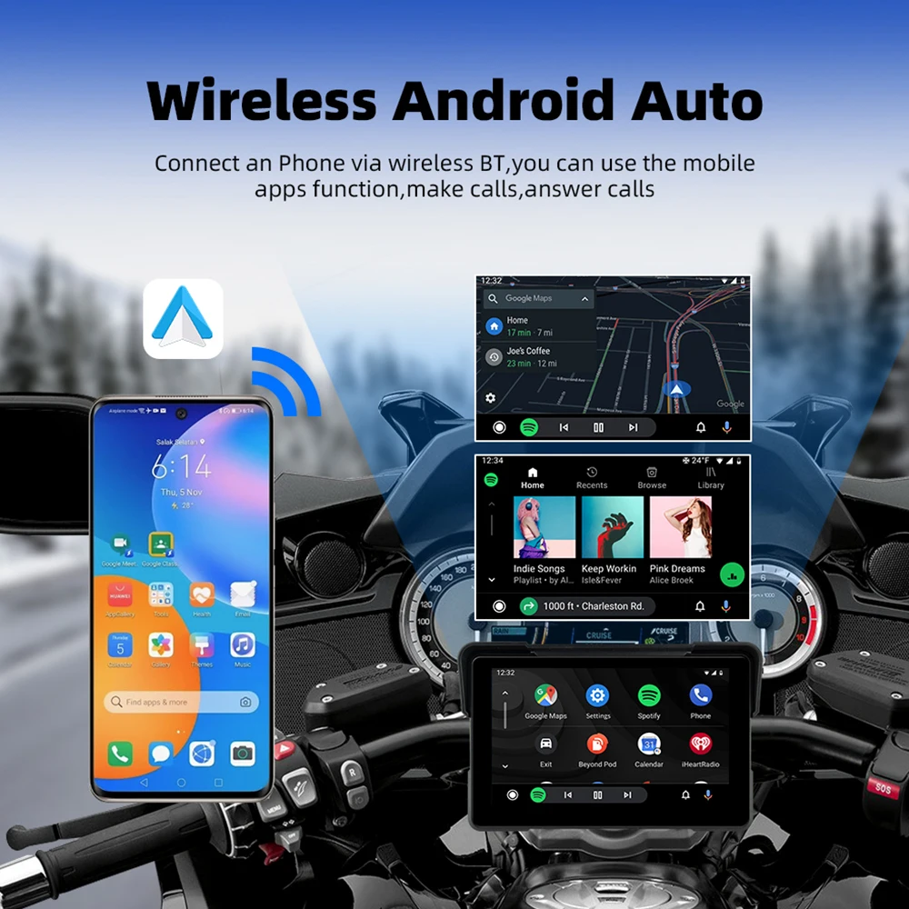 EKIY-CarPlay sans fil pour moto, Android 7.0, Auto, Portable, Digital, Moto Prada Board, Navigation GPS, Écran d'affichage, 13.0"