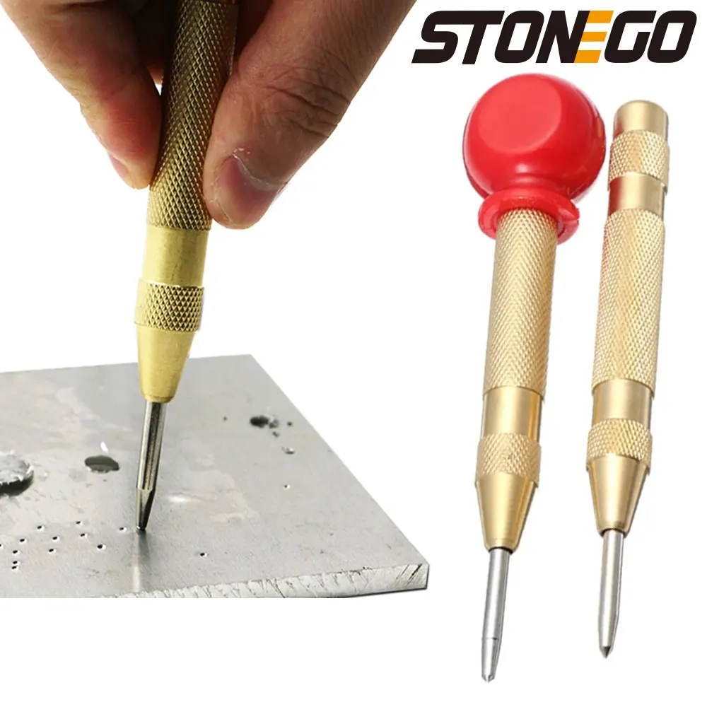 STONEGO Automatic Center Punch High Hardness Drilling Positioning Punch Spring Pointer Center Drilling Positioning Punch Tool