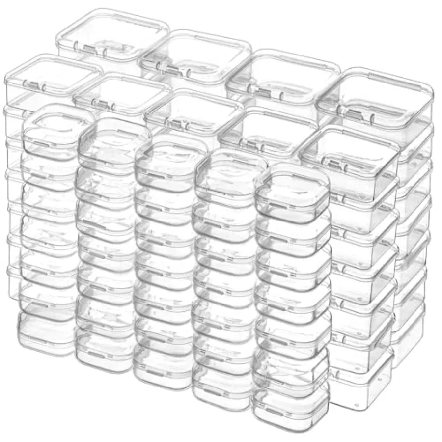 

102Pack Bead Organizer with 3 Sizes Clear Plastic Storage Containers Boxes Featuring Hinged Lids for Jewelry Making Bracelet DI