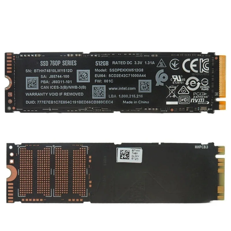 Original Für Intel 760P 512G 128G 1T NVME M.2PCIE 3,0 m2 SSD Notebook Desktop Interne Festplatte für Laptop Desktop