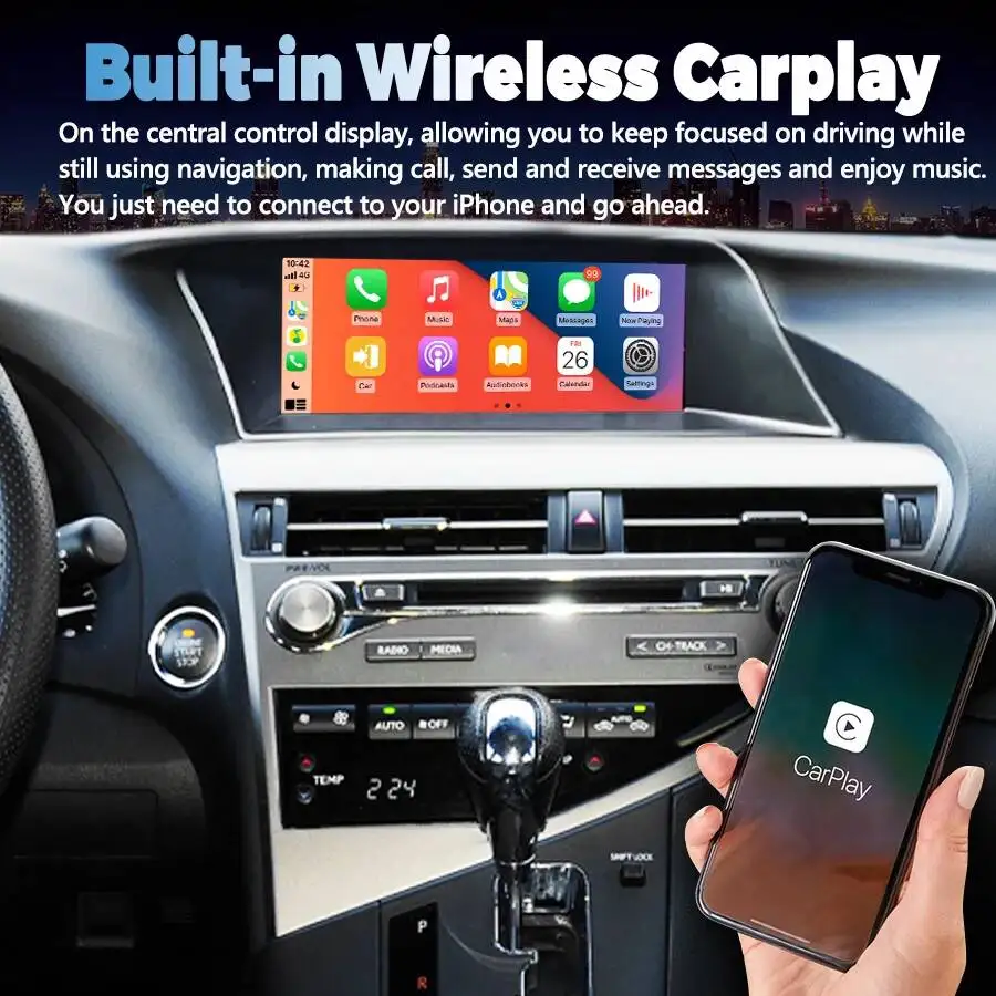 Car Multimedia Video Player For LEXUS RX270 RX350 2009 - 2012 2Din Android 15 GPS Navi AHD Screen 10.25INCH Bluetooth Carplay