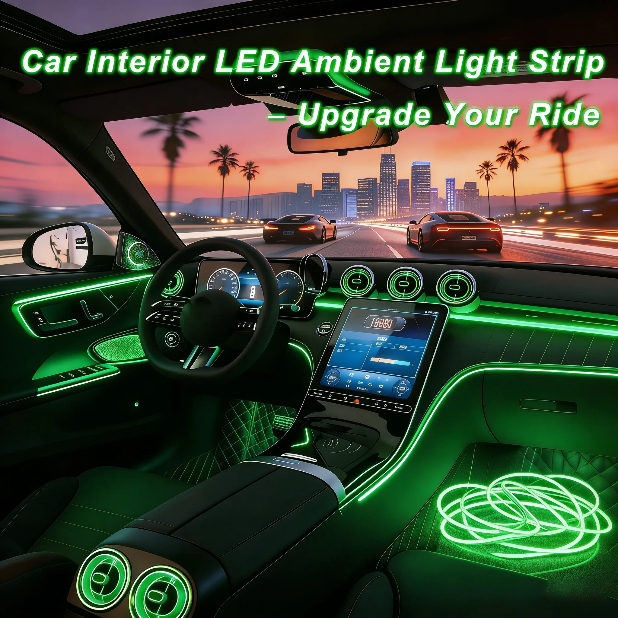 Soft LED Strip Car Interior Ambient LED Light Strip for car 3/4/5/6/7/8 M RGB USB Interface Luxury Interior Ambient Lighting
