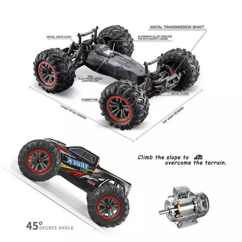 New Lehong Rc 9125 Remote Control Car 1:10 High-Speed Off-Road Vehicle 2.4g Children\'S Electric Toy Car Model Christmas Gift