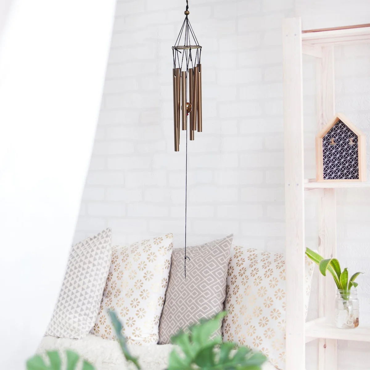 

1pc Rust-Proof Metal Multi-Tube Wind Chime For Home Decor Garden Outdoor Feng Shui Ornament Stress Relief Decoration