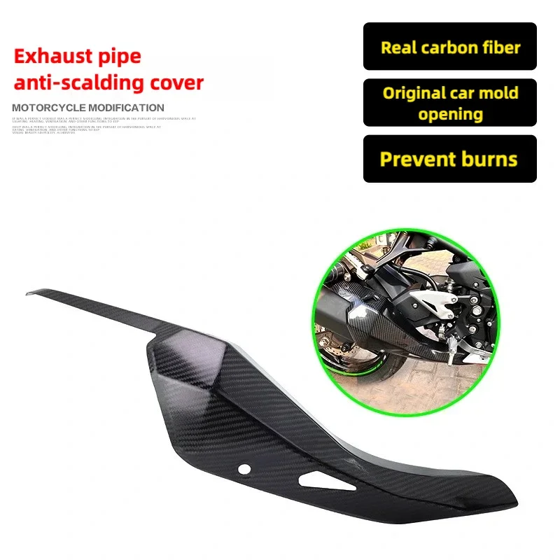 Para Kawasaki NINJA 500 Z500 ninja500 fibra de carbono tubo de escape de motocicleta silenciador protector térmico cubierta prot