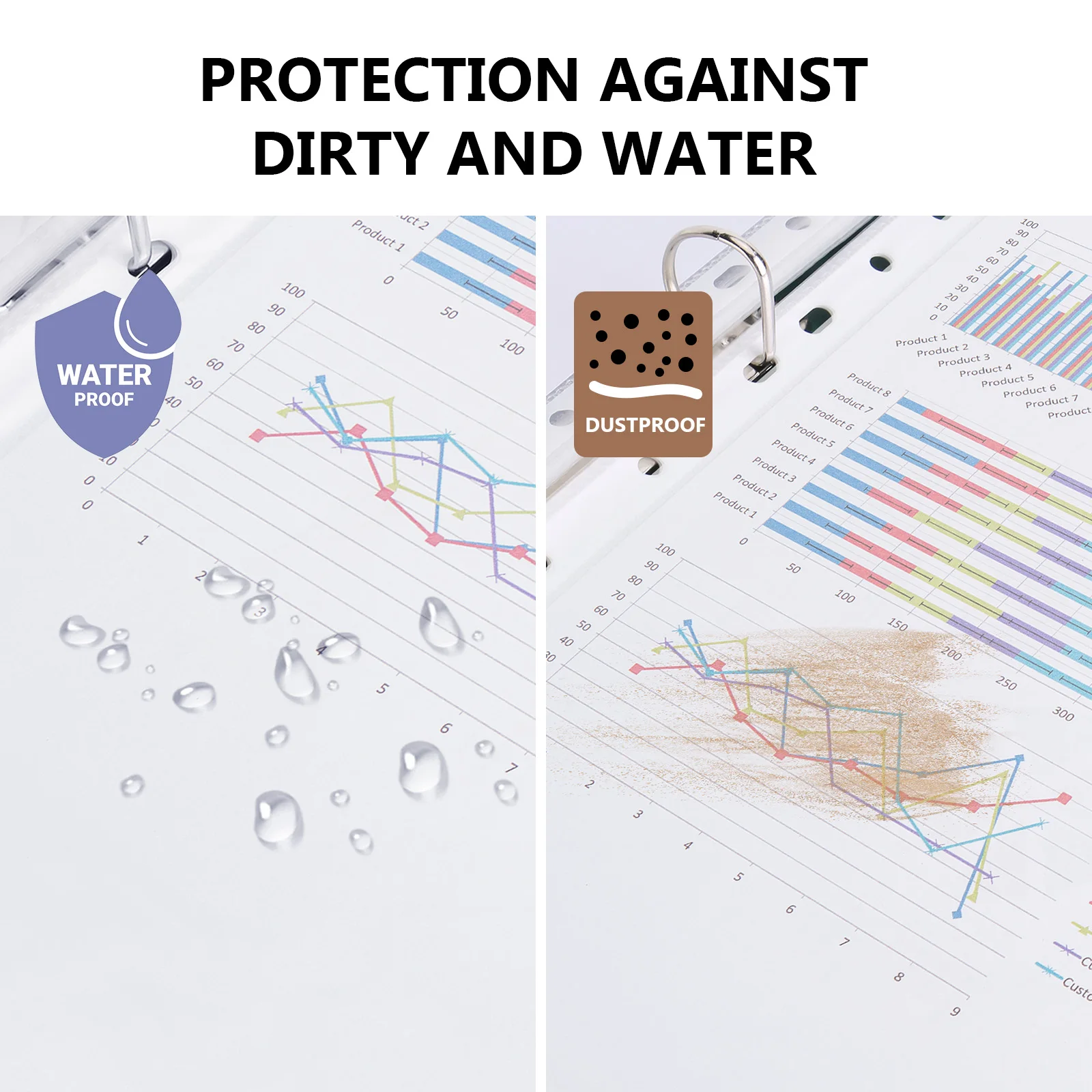 EAGLE 11 Fori Copriletto Protezioni Formato Lettera 100 Pezzi Buste per Documenti Trasparenti per Raccoglitori, Presentazioni, Menus e Progetti Scolastici