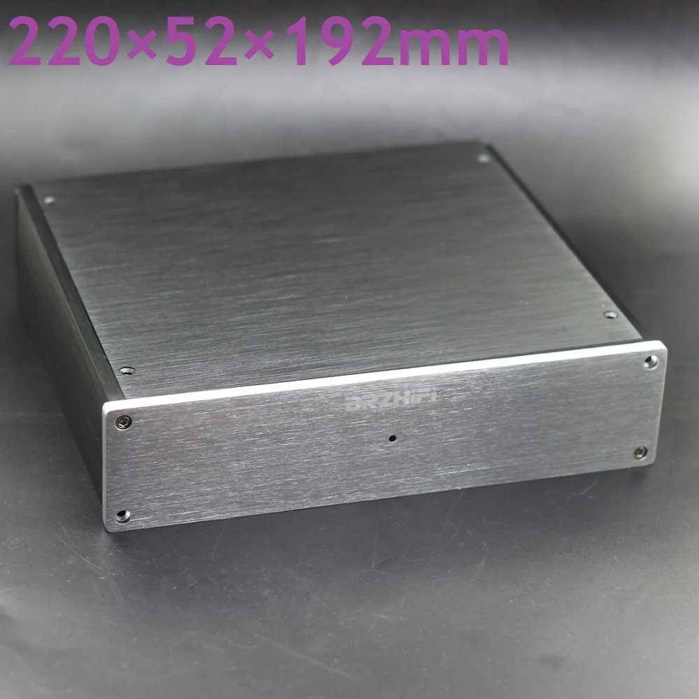 

Small Size W220 H52 L191 Anodized Aluminum DAC Eeaphone AMP Case DIY Preamplifier Chassis Silver Blank Panel Power Amplifier PSU