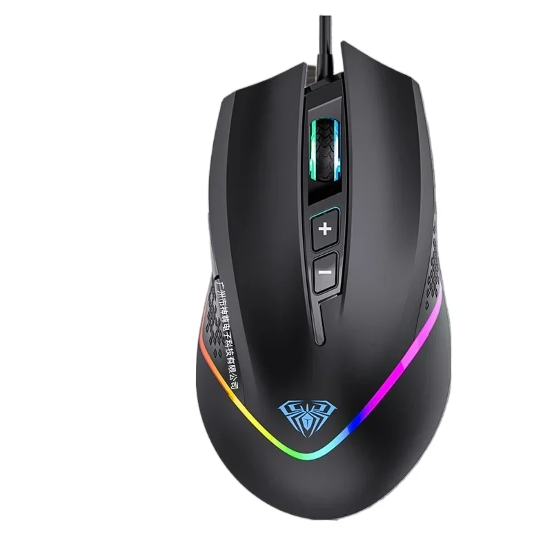 

AUAL F805 Wired USB Business Mouse RGB Cool Backlight 3000PDI Macro Define Esports Gaming Mouse Office Laptop Gamer Accessories