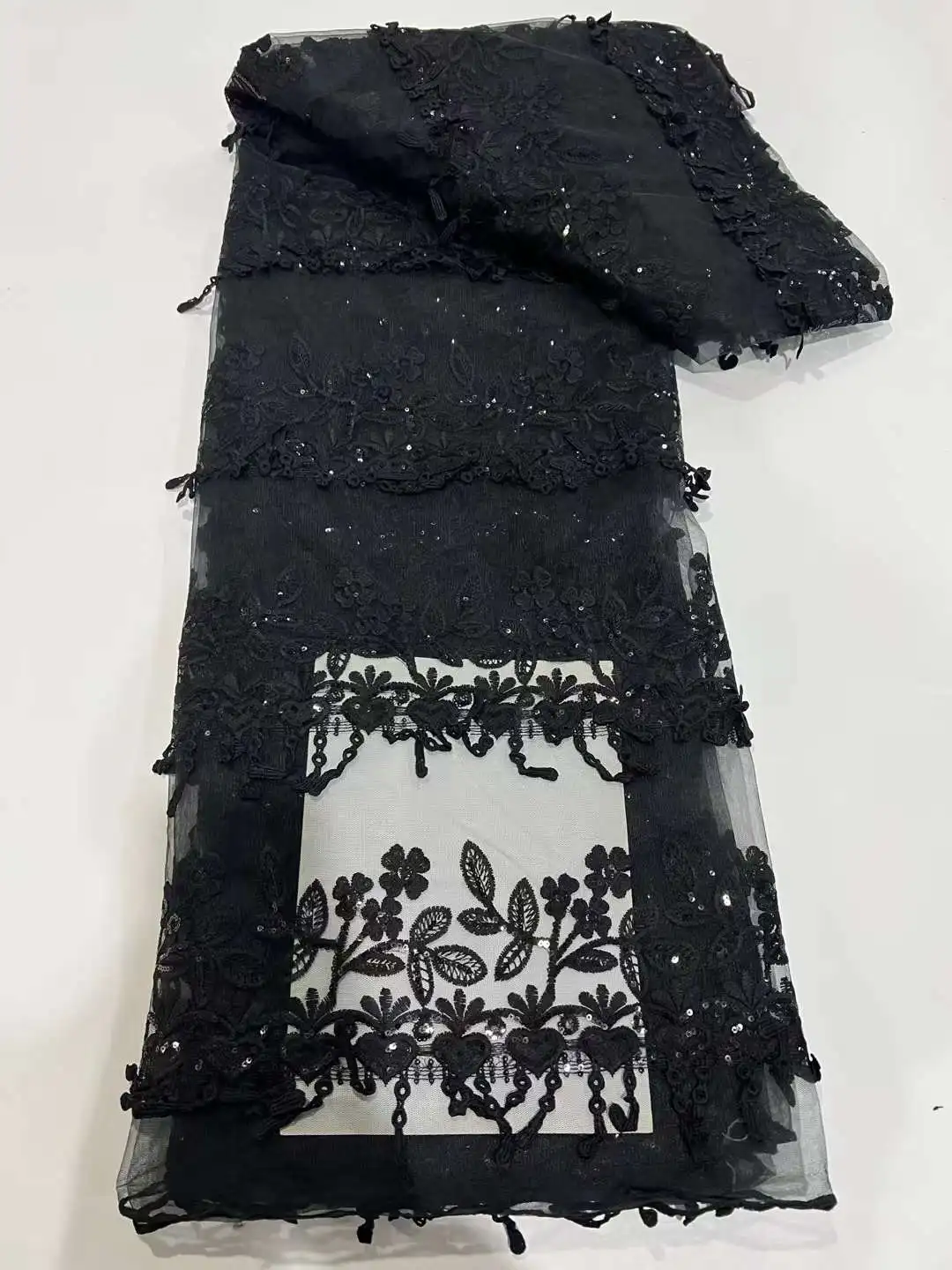 

Black African Nigerian French Mesh Tulle Lace Fabrics 2023 High Quality Net Lace Soft Bridal Lace Fabrics For Wedding Party Sew