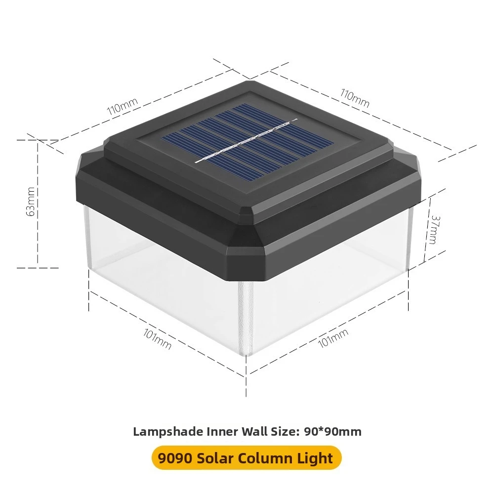 IP65 Waterproof Solar LED Post Cap Light LED Light Post Cap Design Deck Lighting Solar Powered Outdoor Use Garden Lighting