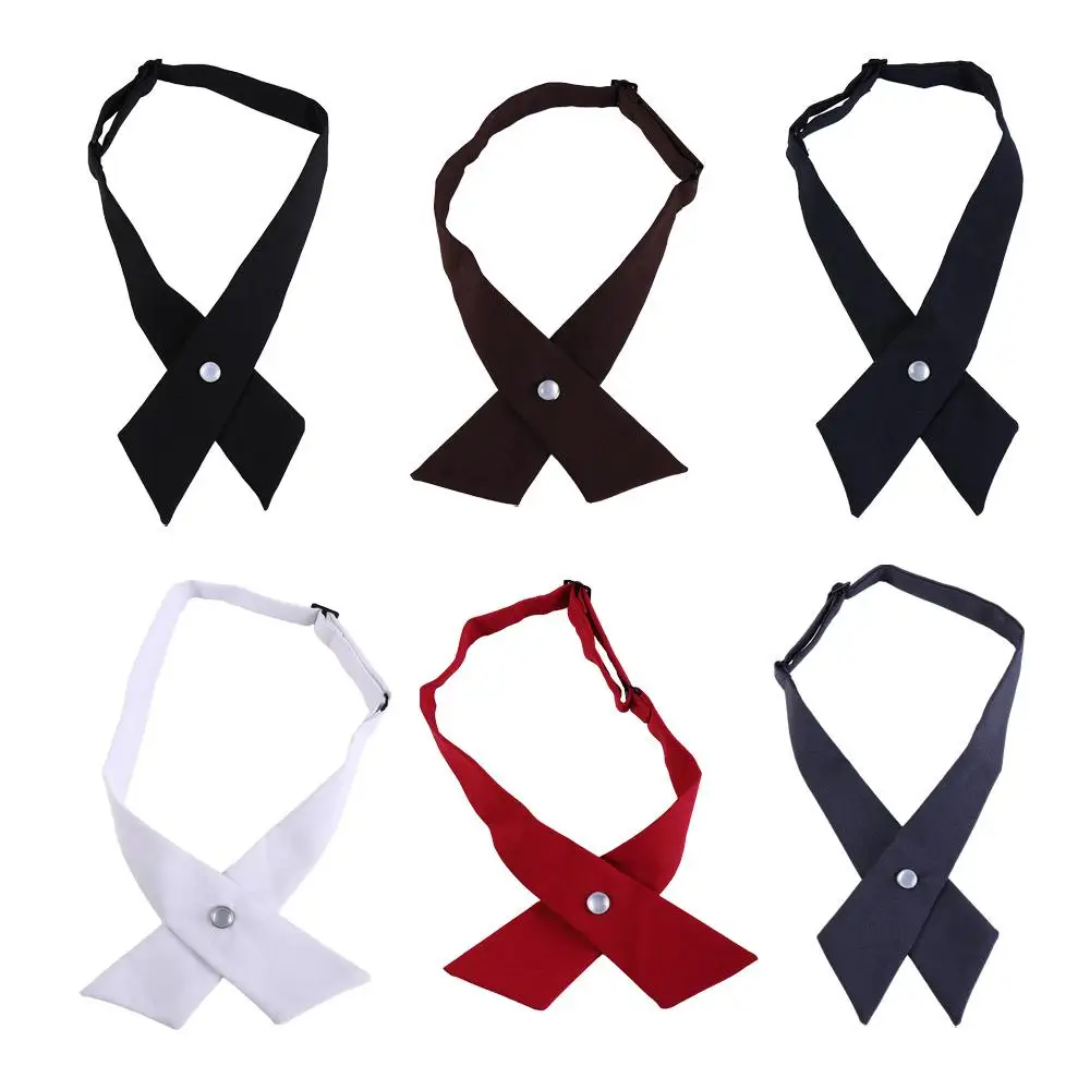 Vintage Cute Collar Bowtie Shirt Accessory JK uniform Tie Solid Color Ribbon Tie Cravat JK Bow Tie Neck Ties Cross Bow Tie