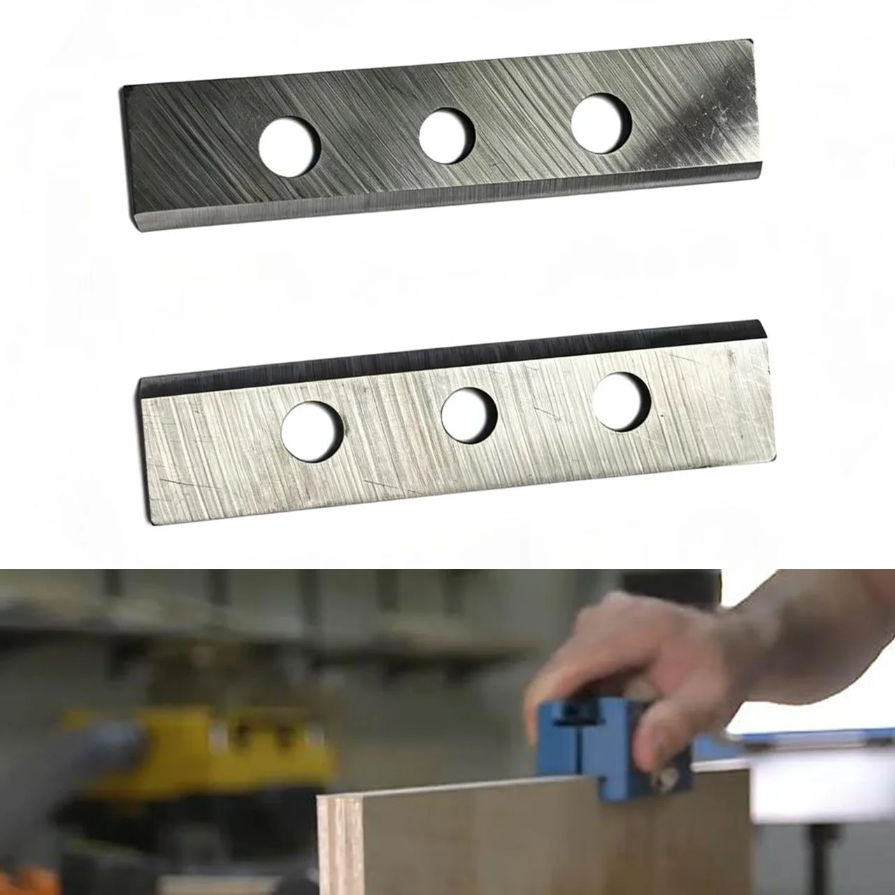 2PCS 55x13mm Manual Trimming Tool Blades/ For Woodworking Plane Metal Edge Planer-Knife With 28mm Hole Spacing For Burr Removal